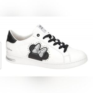 Geox × Disney Minnie Mouse Low Top White & Black Sneakers